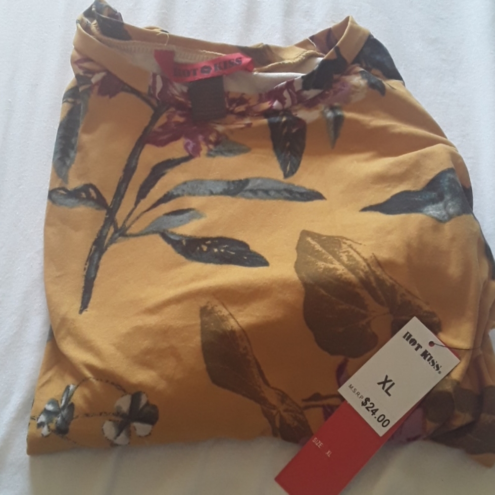 New yellow mustard long sleeve top